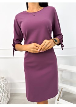 Fioletowa Sukienka z Ozdobnym Rękawem ze sklepu ModnaKiecka.pl w kategorii Sukienki - zdjęcie 189143060