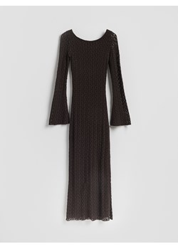 Reserved - Sukienka z wiązaniem na plecach - ciemnobrązowy ze sklepu Reserved w kategorii Sukienki - zdjęcie 189143121