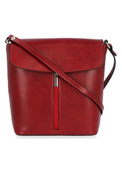 Klasyczna Listonoszka Skórzana firmy Vittoria Gotti Made in Italy Czerwona ze sklepu PaniTorbalska w kategorii Listonoszki - zdjęcie 189143200