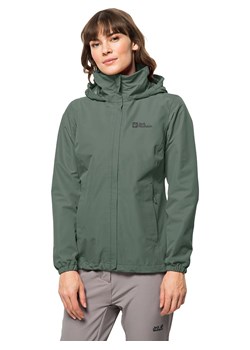 Jack Wolfskin Kurtka przeciwdeszczowa "Stormy Point" w kolorze khaki ze sklepu Limango Polska w kategorii Kurtki damskie - zdjęcie 189147823