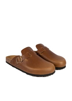 BABUNKERS Family Skórzane klapki w kolorze jasnobrązowym ze sklepu Limango Polska w kategorii Klapki męskie - zdjęcie 189153574