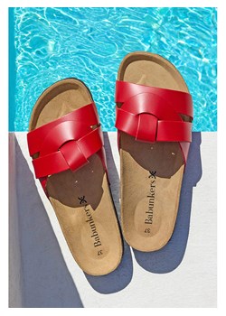 BABUNKERS Family Skórzane klapki w kolorze czerwonym ze sklepu Limango Polska w kategorii Klapki damskie - zdjęcie 189153981