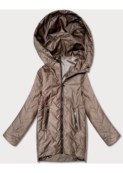 Lekka kurtka damska pikowana z kapturem Goodlookin brązowa (B8588-101) ze sklepu goodlookin.pl w kategorii Kurtki damskie - zdjęcie 189159413