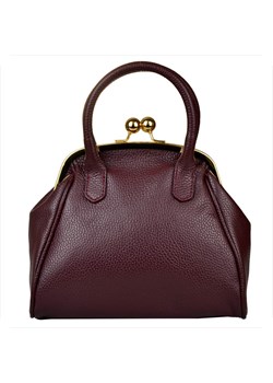 Damska torebka skóra naturalna zatrzask retro bordowa ze sklepu melon.pl w kategorii Listonoszki - zdjęcie 189159494