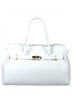 Borse in pelle duża skórzana torba xxl biała ze sklepu melon.pl w kategorii Torby Shopper bag - zdjęcie 189159533