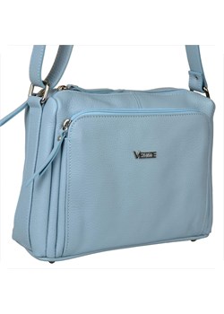 Włoska skórzana torebka niebieska baby blue vezze srebrne okucia ze sklepu melon.pl w kategorii Listonoszki - zdjęcie 189159573