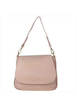 Torebka skórzana na ramię róż pudrowy l włoska ze sklepu melon.pl w kategorii Listonoszki - zdjęcie 189159580