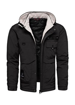 Kurtka męska przejściowa czarna z kapturem Recea ze sklepu Recea.pl w kategorii Kurtki męskie - zdjęcie 189159741