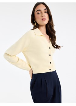 Mohito - Masełkowy kardigan z kołnierzykiem polo - żółty ze sklepu Mohito w kategorii Swetry damskie - zdjęcie 189159951