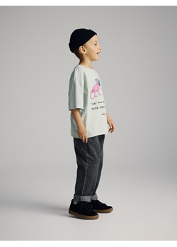 Reserved - Bawełniany t-shirt z nadrukiem - jasnozielony ze sklepu Reserved w kategorii T-shirty chłopięce - zdjęcie 189160792