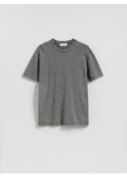 Reserved - Bawełniany sweter z krótkim rękawem - ciemnoszary ze sklepu Reserved w kategorii Swetry męskie - zdjęcie 189161031