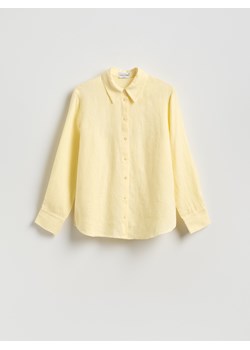 Reserved - Lniana koszula - żółty ze sklepu Reserved w kategorii Bluzki damskie - zdjęcie 189161041