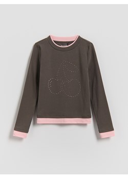 Reserved - Bluzka z cyrkoniami - ciemnoszary ze sklepu Reserved w kategorii Bluzki dziewczęce - zdjęcie 189161253
