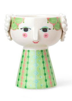 Bjørn Wiinblad Świecznik "Eva" w kolorze zielono-jasnoróżowo-białym - wys. 9,5 x Ø 8 cm ze sklepu Limango Polska w kategorii Świeczniki - zdjęcie 189161703