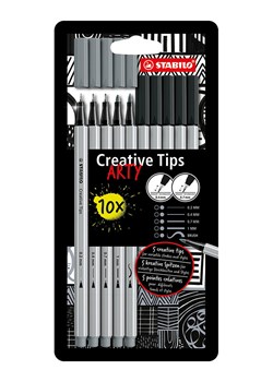 STABILO Cienkopisy (10 szt.) "STABILO Creative Tips ARTY" w kolorze szarym ze sklepu Limango Polska w kategorii Akcesoria biurowe - zdjęcie 189162122