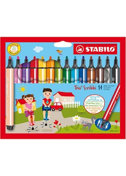 STABILO Trójkątne mazaki (14 szt.) "STABILO Trio Scribbi" ze sklepu Limango Polska w kategorii Akcesoria biurowe - zdjęcie 189162171