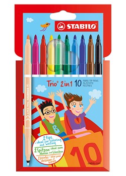 STABILO Mazaki i cienkopisy 2w1 (10 szt.) "STABILO Trio 2in1" ze sklepu Limango Polska w kategorii Akcesoria biurowe - zdjęcie 189162232