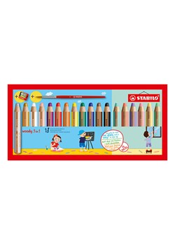 STABILO Kredki XXL (18 szt.) "Woody 3in1" ze sklepu Limango Polska w kategorii Akcesoria biurowe - zdjęcie 189162283