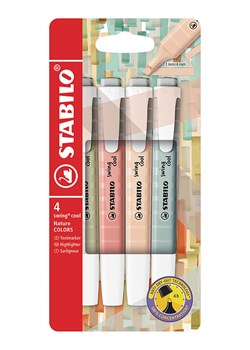 STABILO Zakreślacze (4 szt.) "STABILO swing cool NatureCOLORS" ze sklepu Limango Polska w kategorii Akcesoria biurowe - zdjęcie 189163372