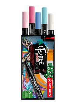 STABILO Markery permanentne (5 szt.)  "STABILO FREE Acrylic Candy" ze sklepu Limango Polska w kategorii Akcesoria biurowe - zdjęcie 189163423