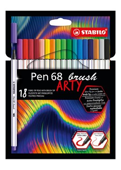 STABILO Mazaki (18 szt.) "STABILO Pen 68 brush - ARTY" ze sklepu Limango Polska w kategorii Akcesoria biurowe - zdjęcie 189163514