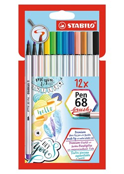 STABILO Mazaki (12 szt.) "Pen 68 Brush" ze sklepu Limango Polska w kategorii Akcesoria biurowe - zdjęcie 189163600