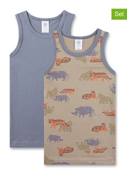 Sanetta Podkoszulki (2 szt.) w kolorze niebiesko-jasnobrązowym ze sklepu Limango Polska w kategorii Podkoszulki dziecięce - zdjęcie 189165091