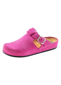 Heine Skórzane kapcie w kolorze różowym ze sklepu Limango Polska w kategorii Kapcie damskie - zdjęcie 189167910