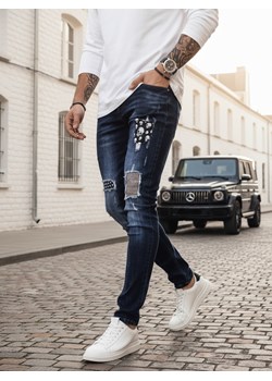 Spodnie męskie jeansowe granatowe Dstreet UX4148 ze sklepu DSTREET.PL w kategorii Jeansy męskie - zdjęcie 189171482