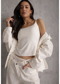 Biały Top z Wiskozy na Podwójnych Ramiączkach Indrea ze sklepu renee.pl w kategorii Bluzki damskie - zdjęcie 189171991