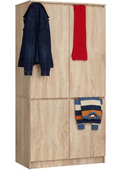 4 Drzwiowa Szafa Z Drążkiem I Półkami Dąb Sonoma S3-W53 ze sklepu Edinos.pl w kategorii Szafy - zdjęcie 189172470