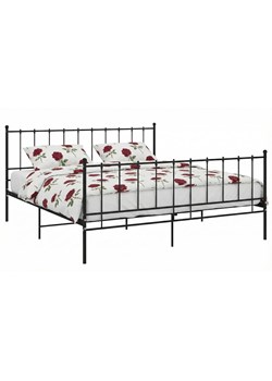 Czarne metalowe łóżko w stylu industrialnym 140x200 cm - Laxi ze sklepu Edinos.pl w kategorii Łóżka i materace - zdjęcie 189172491