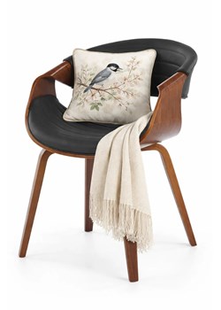 Skandynawskie kubełkowe krzesło orzech + czarny - Saro ze sklepu Edinos.pl w kategorii Krzesła - zdjęcie 189172513