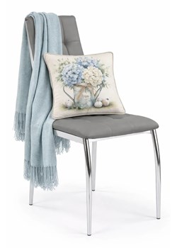 Popielate Krzesło Metalowe Nowoczesne Pikowane T7-W74 ze sklepu Edinos.pl w kategorii Krzesła - zdjęcie 189172524