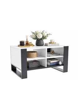 Nowoczesny prostokątny stolik kawowy czarny + biały H7-L01 ze sklepu Edinos.pl w kategorii Stoliki kawowe - zdjęcie 189172533
