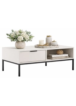 Nowoczesny stolik kawowy z 2 szufladami biały + czarny B4-K30 ze sklepu Edinos.pl w kategorii Stoliki kawowe - zdjęcie 189172544