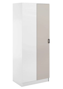 Narożna minimalistyczna szafa uchylna biały + kaszmir - Axelor ze sklepu Edinos.pl w kategorii Szafy - zdjęcie 189172570