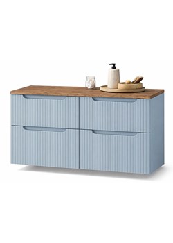 Niebieska długa szafka łazienkowa z szufladami C7-T65 ze sklepu Edinos.pl w kategorii Szafki i regały łazienkowe - zdjęcie 189172572