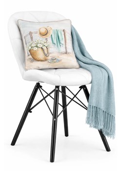 Białe tapicerowane krzesło kuchenne A4-E84 ze sklepu Edinos.pl w kategorii Krzesła - zdjęcie 189172621