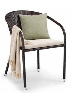 Brązowe rattanowe krzesło ogrodowe G8-P48 ze sklepu Edinos.pl w kategorii Krzesła ogrodowe - zdjęcie 189172653