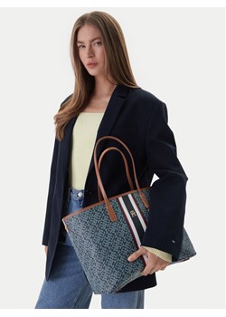 Tommy Hilfiger Torebka Th Monoplay Tote Stripe Le AW0AW18390 Niebieski ze sklepu MODIVO w kategorii Torby Shopper bag - zdjęcie 189172794