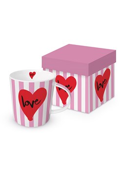 ppd Kubek jumbo "Formart Love" w kolorze biało-jasnoróżowo-czerwonym - 400 ml ze sklepu Limango Polska w kategorii Naczynia - zdjęcie 189173770