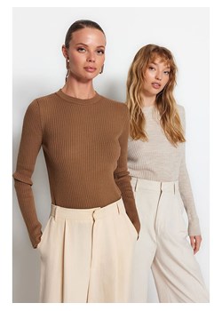 trendyol Sweter w kolorze jasnobrązowym ze sklepu Limango Polska w kategorii Swetry damskie - zdjęcie 189174672