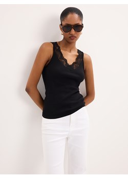 Mohito - Czarny top z koronką - czarny ze sklepu Mohito w kategorii Bluzki damskie - zdjęcie 189175903