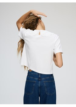Reserved - T-shirt z kołnierzem - złamana biel ze sklepu Reserved w kategorii Bluzki damskie - zdjęcie 189180354