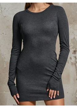 Sinsay - Sukienka mini z okrągłym dekoltem - szary ze sklepu Sinsay w kategorii Sukienki - zdjęcie 189180851