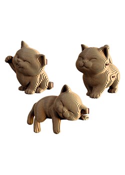 Cartonic Puzzle 3D "Kittens Trio" w kolorze jasnobrązowym ze sklepu Limango Polska w kategorii Puzzle - zdjęcie 189181340