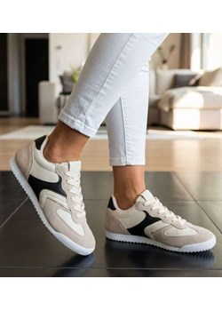 Beżowe buty sportowe damskie /B1-3 18760 W233/ ze sklepu Pantofelek24.pl w kategorii Buty sportowe damskie - zdjęcie 189182164