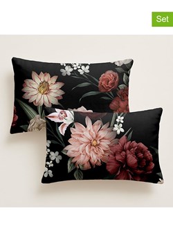 Pierre Cardin Perkalowe poszewki (2 szt.) w kolorze czarno-jasnoróżowym na poduszkę ze sklepu Limango Polska w kategorii Poduszki dekoracyjne - zdjęcie 189183480