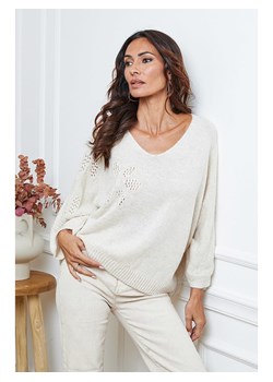 So Cachemire Sweter "Arobaz" w kolorze kremowym ze sklepu Limango Polska w kategorii Swetry damskie - zdjęcie 189183633